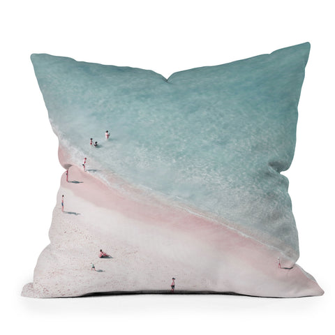 Ingrid Beddoes beach family love Outdoor Throw Pillow