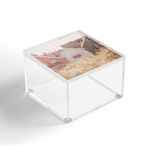 Ingrid Beddoes Beach Houses red and blue Acrylic Box