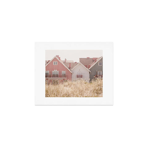 Ingrid Beddoes Beach Houses red and blue Art Print