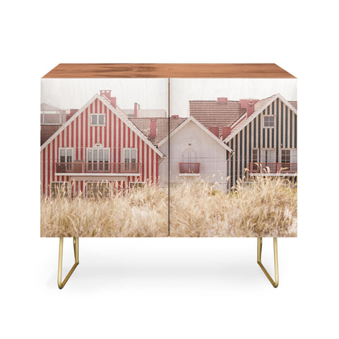 Ingrid Beddoes Beach Houses red and blue Credenza