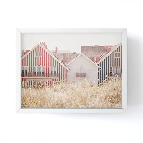 Ingrid Beddoes Beach Houses red and blue Framed Mini Art Print