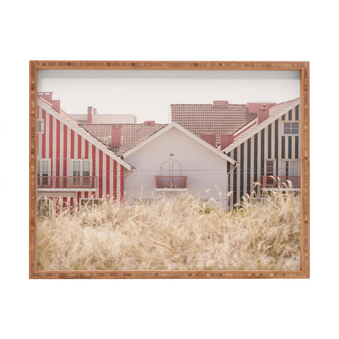 Ingrid Beddoes Beach Houses red and blue Rectangular Tray