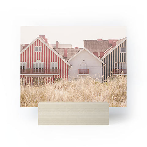Ingrid Beddoes Beach Houses red and blue Mini Art Print