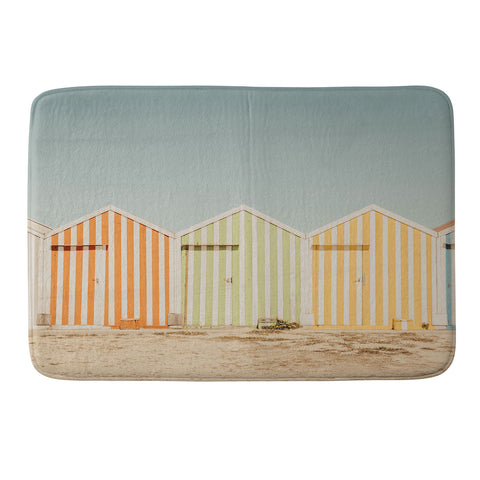 Ingrid Beddoes Beach Huts II Memory Foam Bath Mat