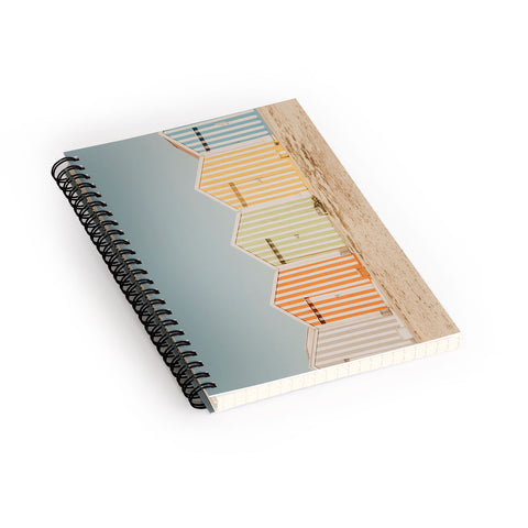 Ingrid Beddoes Beach Huts II Spiral Notebook