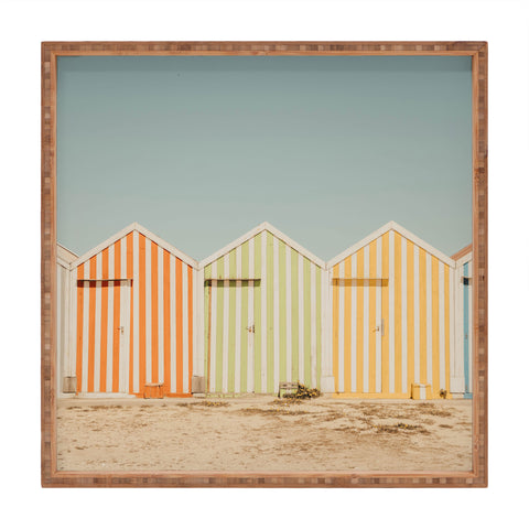 Ingrid Beddoes Beach Huts II Square Tray