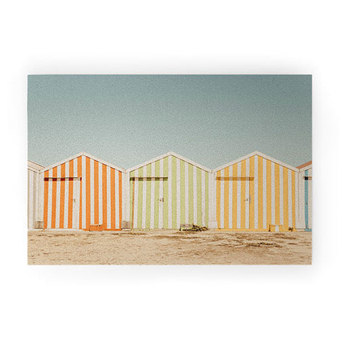 Ingrid Beddoes Beach Huts II Welcome Mat