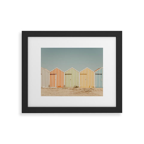 Ingrid Beddoes Beach Huts II Framed Art Print