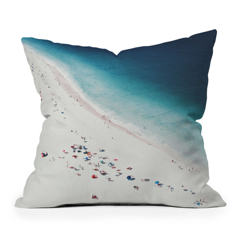 Ingrid Beddoes Beach Midnight Blue Outdoor Throw Pillow