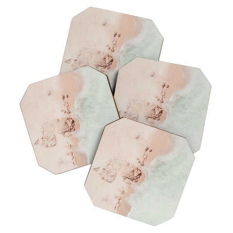 Ingrid Beddoes Beach Pink Champagne Coaster Set