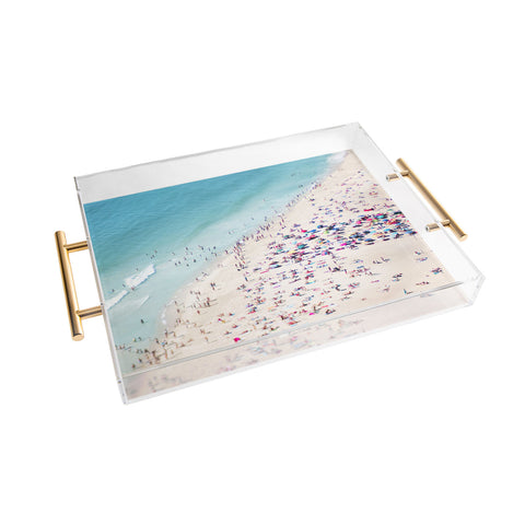 Ingrid Beddoes beach summer fun Acrylic Tray