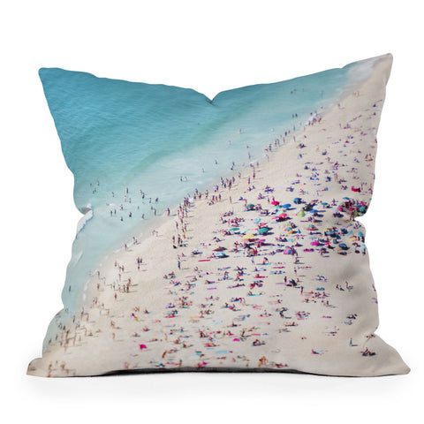 Ingrid Beddoes beach summer fun Outdoor Throw Pillow