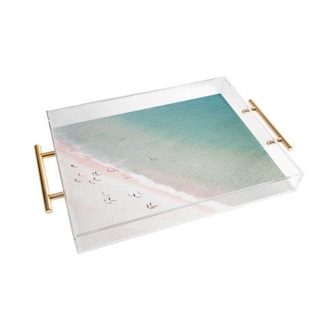 Ingrid Beddoes beach summer of love Acrylic Tray