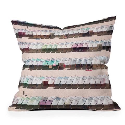 Ingrid Beddoes beach summer Outdoor Throw Pillow