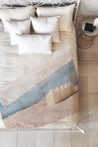 Ingrid Beddoes Beach Summer Vibes ocean Fleece Throw Blanket