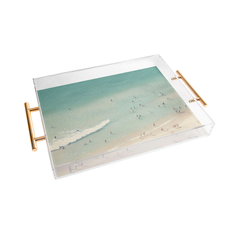 Ingrid Beddoes Beach Summer Waves Acrylic Tray
