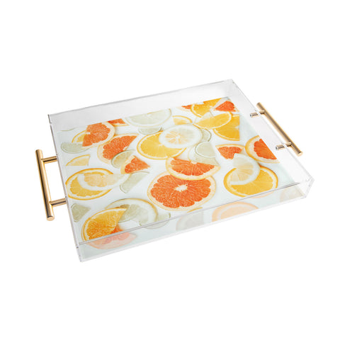 Ingrid Beddoes citrus orange twist Acrylic Tray