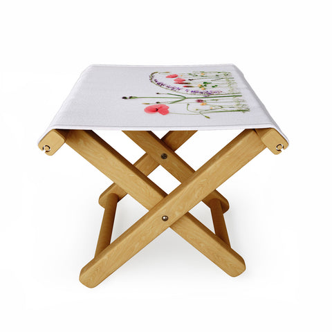 Ingrid Beddoes Flowers Flat Lay Colorful Mix Folding Stool