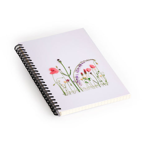 Ingrid Beddoes Flowers Flat Lay Colorful Mix Spiral Notebook