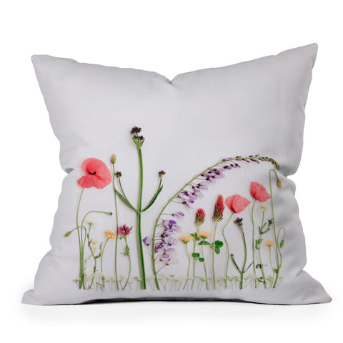 Ingrid Beddoes Flowers Flat Lay Colorful Mix Throw Pillow