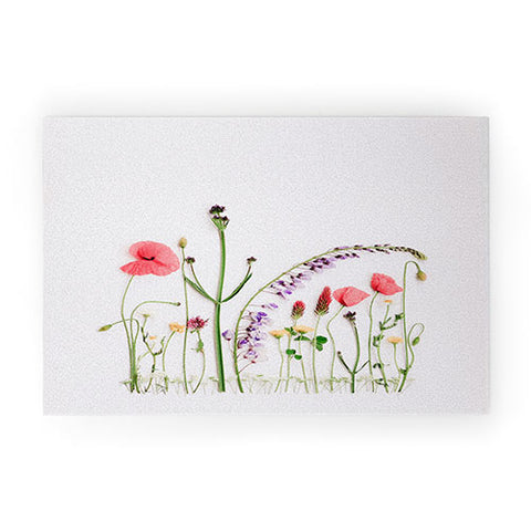 Ingrid Beddoes Flowers Flat Lay Colorful Mix Welcome Mat