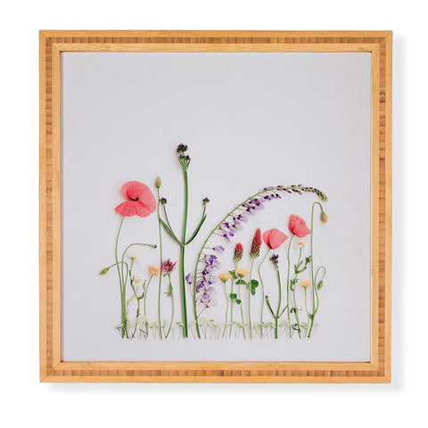 Ingrid Beddoes Flowers Flat Lay Colorful Mix Framed Wall Art