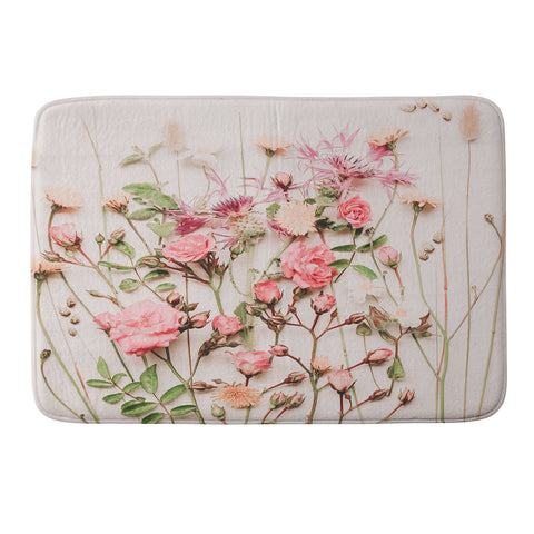 Ingrid Beddoes Flowers Pastel Wildflowers Memory Foam Bath Mat