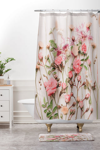 Ingrid Beddoes Flowers Pastel Wildflowers Shower Curtain And Mat