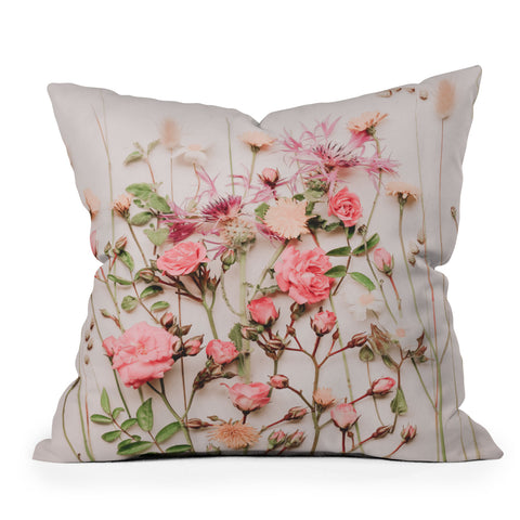 Ingrid Beddoes Flowers Pastel Wildflowers Throw Pillow