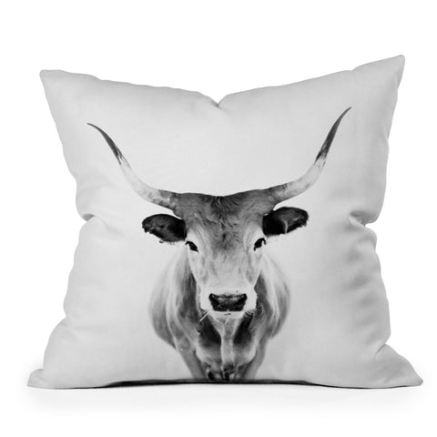 Ingrid Beddoes Honey bw Outdoor Throw Pillow