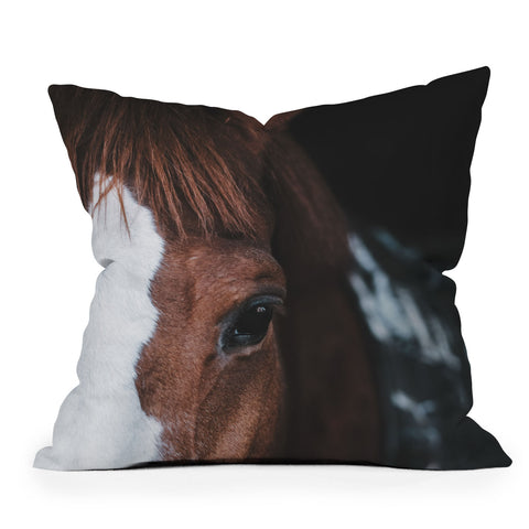 Ingrid Beddoes horse cheyenne Outdoor Throw Pillow
