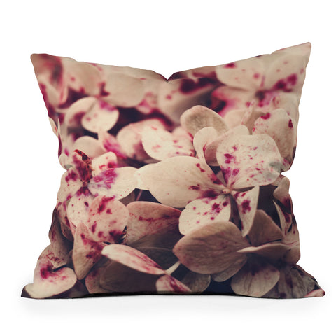 Ingrid Beddoes Hydrangea Pink Freckels Outdoor Throw Pillow