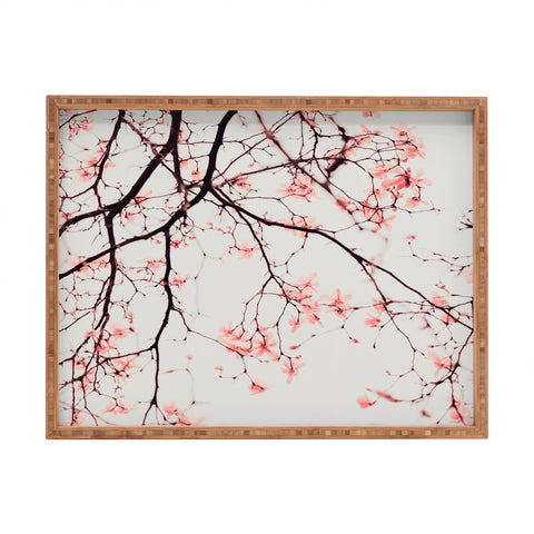 Ingrid Beddoes Magnolia Flowers Pink Rectangular Tray