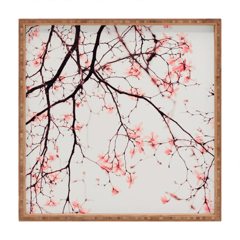 Ingrid Beddoes Magnolia Flowers Pink Square Tray