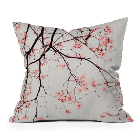 Ingrid Beddoes Magnolia Flowers Pink Outdoor Throw Pillow
