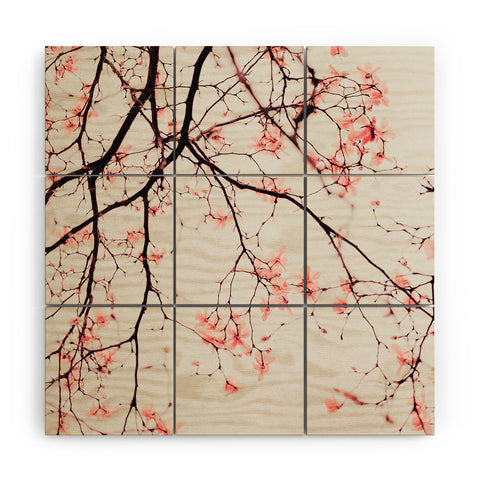 Ingrid Beddoes Magnolia Flowers Pink Wood Wall Mural