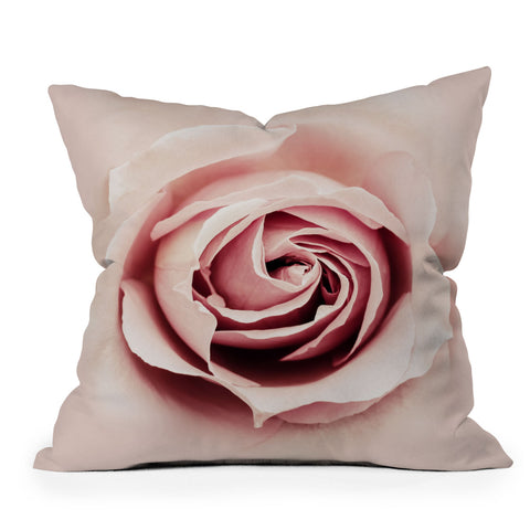 Ingrid Beddoes Milky Pink Rose Outdoor Throw Pillow