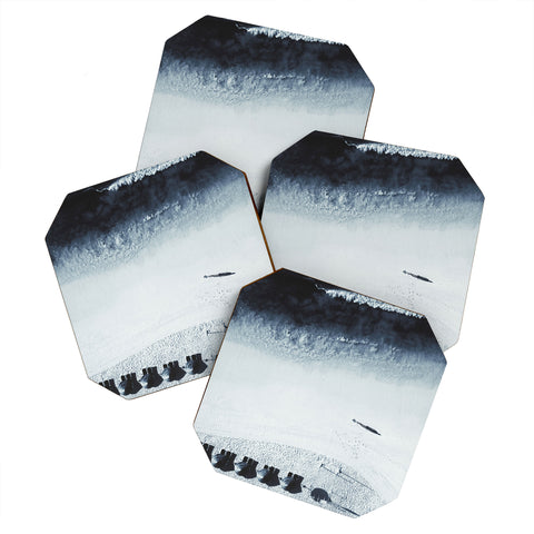 Ingrid Beddoes Ocean Moody Blues Walk Coaster Set