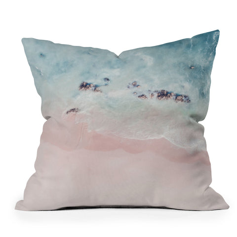 Ingrid Beddoes Ocean Pink Blush Outdoor Throw Pillow