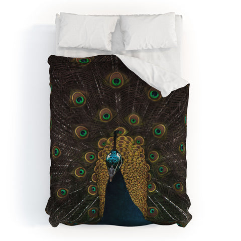 Ingrid Beddoes Peacock and proud III Duvet Cover