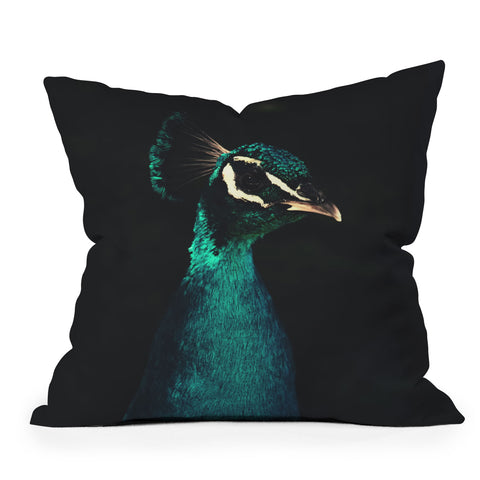 Ingrid Beddoes Peacock and Proud Outdoor Throw Pillow