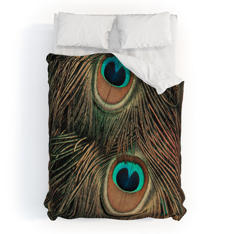 Ingrid Beddoes peacock feathers II Duvet Cover