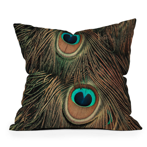 Ingrid Beddoes peacock feathers II Outdoor Throw Pillow