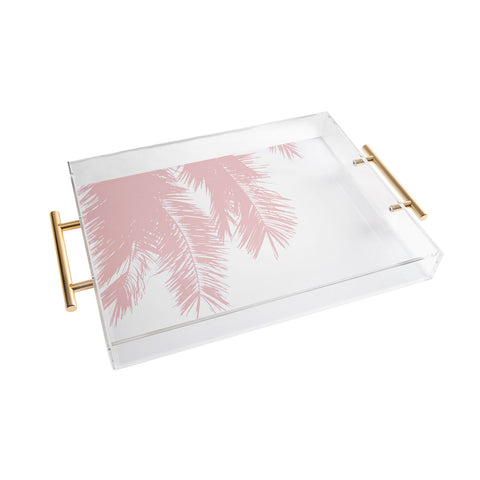 Ingrid Beddoes Pink chiffon palm Acrylic Tray