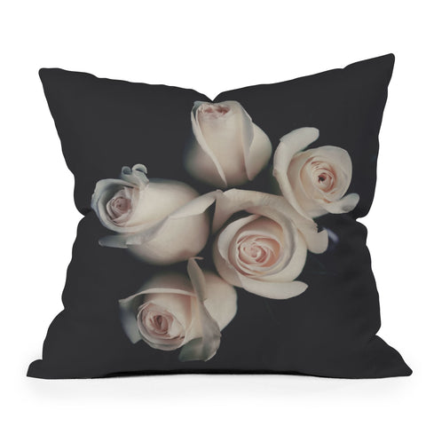 Ingrid Beddoes Pink Ivory Rose Bouquet Outdoor Throw Pillow