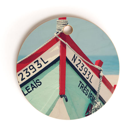 Ingrid Beddoes Portuguese fishing boat Cutting Board Round
