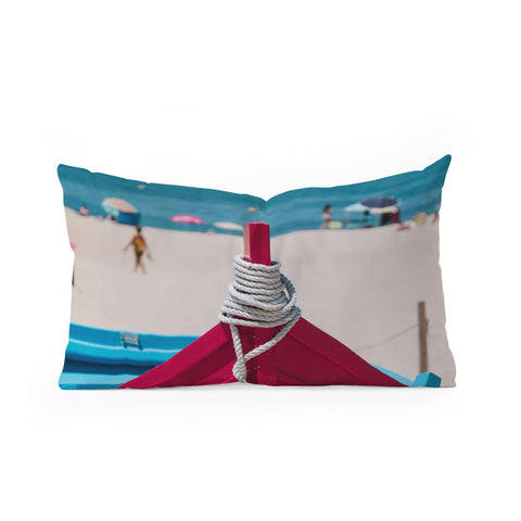 Ingrid Beddoes Portuguese fishing boat II Oblong Throw Pillow