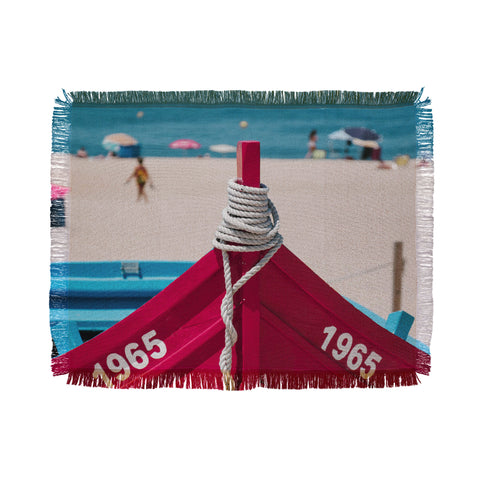 Ingrid Beddoes Portuguese fishing boat II Throw Blanket