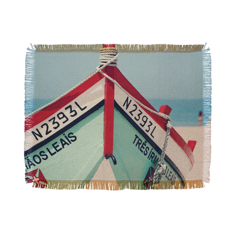 Ingrid Beddoes Portuguese fishing boat Throw Blanket