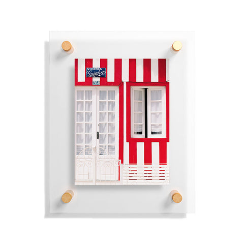 Ingrid Beddoes Red Stripes Beach House Floating Acrylic Print